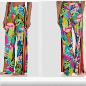 🔥Trina Turk rainforest wide leg beach swim cover up pants size Xl retail is $165